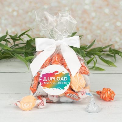 12ct Personalized Candy Orange Goodie Bag Party Favors by Just Candy (12 Pack) Photo Upload - Birthday, Wedding Graduation, Baby Shower, Logo