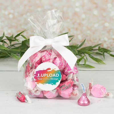 12ct Personalized Candy Pink Goodie Bag Party Favors by Just Candy (12 Pack) Photo Upload - Birthday, Wedding Graduation, Baby Shower, Logo