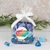 12ct Personalized Candy Blue Goodie Bag Party Favors by Just Candy (12 Pack) Photo Upload - Birthday, Wedding Graduation, Baby Shower, Logo view 1