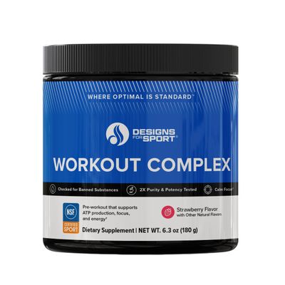 Designs for Sport Workout Complex - NSF Certified for Sport Pre Workout Powder - L-tyrosine, Acetyl L-Carnitine, Creatine & Caffeine to Support Workout Recovery, Energy and Focus (6.3 oz)