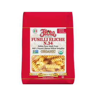 FLORA FINE FOODS FUSILLI ELICHE ORGANIC- (BRONZE DIE)