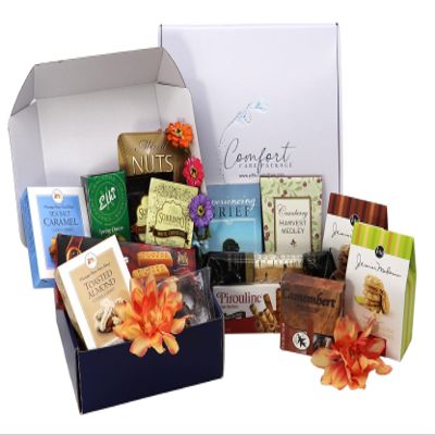 Gift Basket Village - Comfort Care Package, Soothing Gift Box with Cookies, Nuts, Chocolates & Grief Book, Ideal for Showing Support