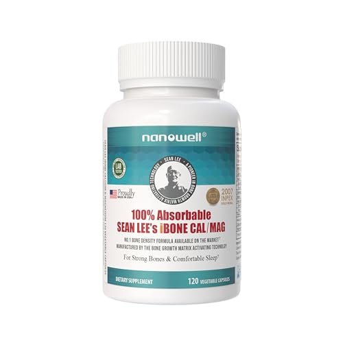 NANOWELL Sean Lee's iBone Cal Mag - Bone Health, Calcium & Magnesium Supplement - 120 Vegetable Capsules, 30 Day Supply