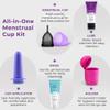 Ecoblossom Complete Menstrual Cup Kit - Small & Large Reusable Period Cups, Silicone Sterilizer Holder, Cleansing Wash, Water-Based Lube, and Easy-Insert Disc Applicator - All Inclusive Set view 2