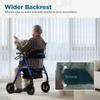 ELENKER All-Terrain Rollator Walker with 10 Non-Pneumatic Wheels, Sponge Padded Seat and Backrest, Fully Adjustment Frame for Seniors, Blue view 4