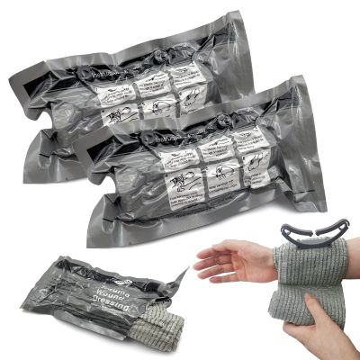 6 Inches 2 Pcs Madicare Israeli Bandage Trauma Dressing, First Aid, Medical Compression Emergency Bandage (6 inch 2 pcs)