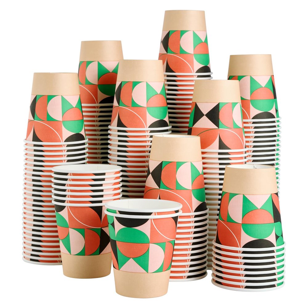 Turbo Bee 270 Pack 10oz Paper Cups, Disposable Paper Coffee Cups, Hot/Cold Beverage Drinking Tumbler for Coffee, Suitable for Party, Picnic, Travel, and Events