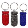 3PCS Bling Crystal Rhinestone Portable Pill Case Pill Container Waterproof Pill Holder with Keychain Glitter Travel Pill Box Small Medicine Dispenser Bottle Storage for Outdoor Camping Travel,17 view 1