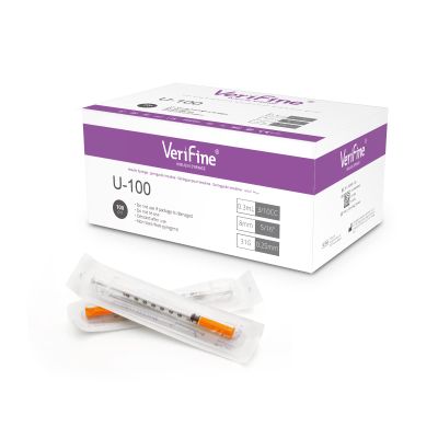 Verifine U-100 Insulin Syringe, 31G 5/16 0.3ml Individually Sealed (100 Counts)