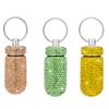 3PCS Bling Crystal Rhinestone Portable Pill Case Pill Container Waterproof Pill Holder with Keychain Glitter Travel Pill Box Small Medicine Dispenser Bottle Storage for Outdoor Camping Travel,14 view 1