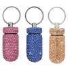 3PCS Bling Crystal Rhinestone Portable Pill Case Pill Container Waterproof Pill Holder with Keychain Glitter Travel Pill Box Small Medicine Dispenser Bottle Storage for Outdoor Camping Travel,19 view 1