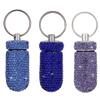 3PCS Bling Crystal Rhinestone Portable Pill Case Pill Container Waterproof Pill Holder with Keychain Glitter Travel Pill Box Small Medicine Dispenser Bottle Storage for Outdoor Camping Travel,13 view 1