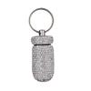 3PCS Bling Crystal Rhinestone Portable Pill Case Pill Container Waterproof Pill Holder with Keychain Glitter Travel Pill Box Small Medicine Dispenser Bottle Storage for Outdoor Camping Travel,15 view 3