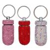 3PCS Bling Crystal Rhinestone Portable Pill Case Pill Container Waterproof Pill Holder with Keychain Glitter Travel Pill Box Small Medicine Dispenser Bottle Storage for Outdoor Camping Travel,11 view 1