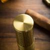 OLOTU Single Cigar Tube, Portable Travel Cigar Box, Humidor, Metal Moisturizing Tube Retro Style Pure Copper Carved Cigar Humidor view 4