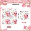 Tatuo 100 Pcs Floral Guest Napkins 3 Ply Watercolor Flower Dinner Paper Napkins Decorative Disposable Paper Hand Towels for Wedding Birthday Baby Shower Bridal Shower Tea Party Decor (6.5 x 6.5 Inch) view 2