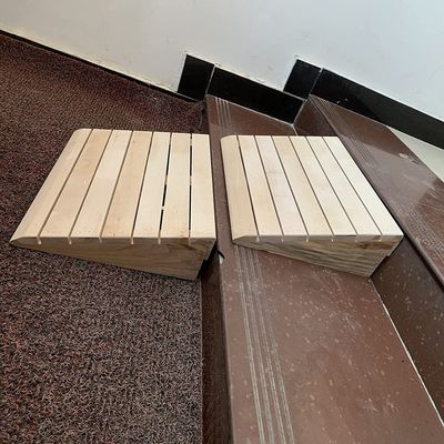 DFONCE Set of 2, Curbside Ramp for Wheelchair, 3/4/5/6 Inch Rise Portable Wooden Thresholds Ramp Doorway Ramps for Disabled Walkers Scooters, Lightweight Sturdy Slope (Size : 25.8x30x7cm)