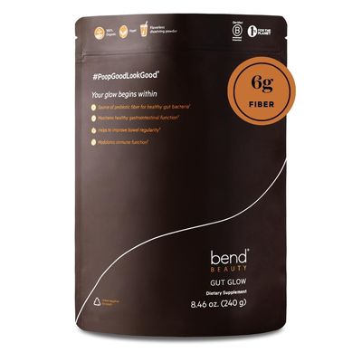 Bend Beauty Gut Glow | Daily Prebiotic Fiber Supplement Powder w/Tremella Mushroom Exract | Digestive Gut Health | 6g of Soluble Fiber per Serving | 100% Organic, Vegan, Sugar Free | Unflavored