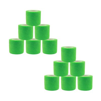 [12 Pack-2" x5Yards] MINGYUE Self Adhesive Bandage Wrap,Athletic Tape,Sports Tape,Wrist and Ankle Wrap Tape,Cohesive Bandage for Vet Wrap(Green)