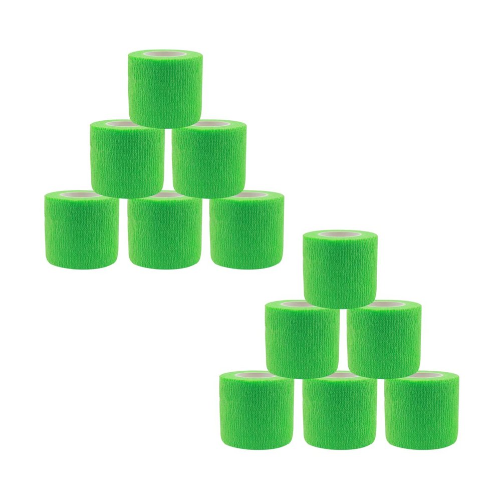 [12 Pack-2" x5Yards] MINGYUE Self Adhesive Bandage Wrap,Athletic Tape,Sports Tape,Wrist and Ankle Wrap Tape,Cohesive Bandage for Vet Wrap(Green)