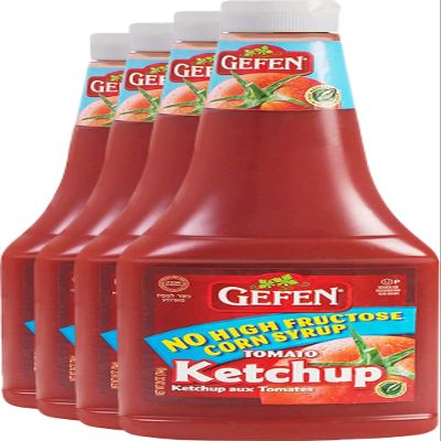 Gefen Fat Free Tomato Ketchup 28oz (4 Pack), All Natural | No High Fructose Corn Syrup | No Vinegar | Kosher for Passover
