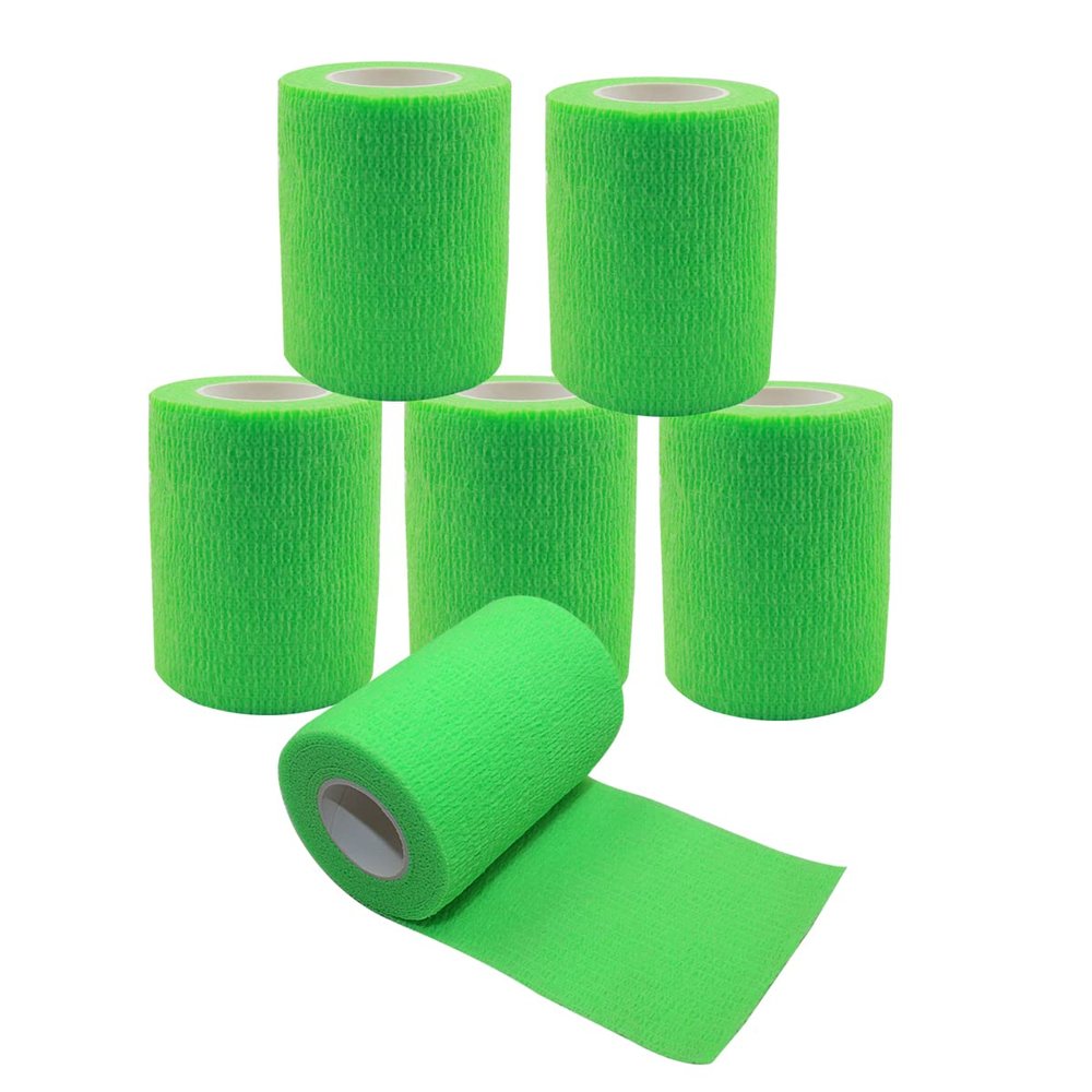 [6 Pack-3" x5Yards] MINGYUE Self Adhesive Bandage Wrap,Athletic Tape,Sports Tape,Wrist and Ankle Wrap Tape,Cohesive Bandage for Vet Wrap(Green)