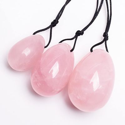 3Pcs Natural Rose Quartz Yoni Egg Women Kegel Exercise Jade Egg Ball Kegel Egg,3 Eggs No Box
