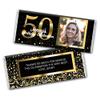 25ct Personalized 50th Birthday Candy Bar Wrappers with Photo DIY Party Favors (25 Wrappers) - Candy Not Included view 2