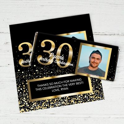 25ct Personalized 30th Birthday Candy Bar Wrappers DIY Party Favors (25 Wrappers) - Candy Not Included