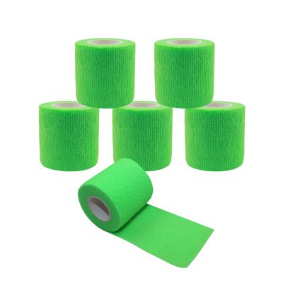 [6 Pack-2" x5Yards] MINGYUE Self Adhesive Bandage Wrap,Athletic Tape,Sports Tape,Wrist and Ankle Wrap Tape,Cohesive Bandage for Vet Wrap(Green)