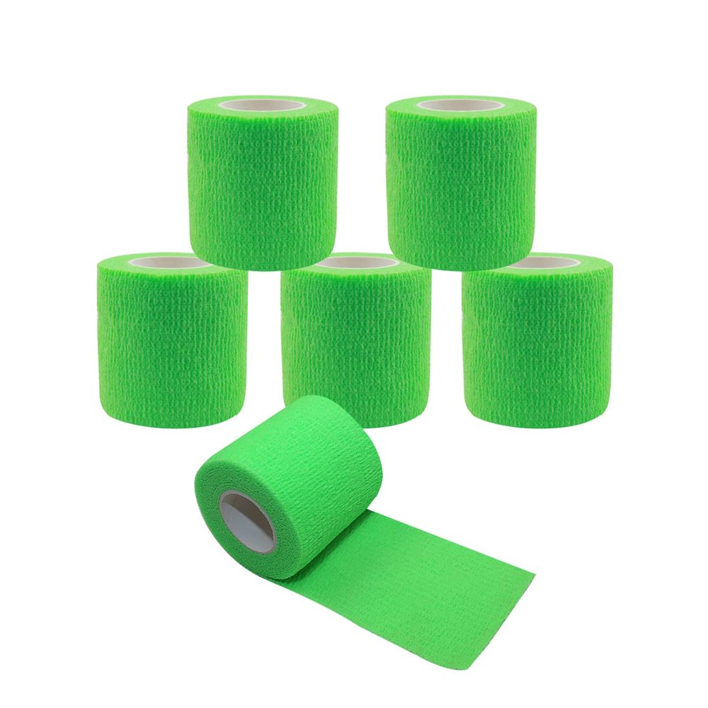 [6 Pack-2" x5Yards] MINGYUE Self Adhesive Bandage Wrap,Athletic Tape,Sports Tape,Wrist and Ankle Wrap Tape,Cohesive Bandage for Vet Wrap(Green)
