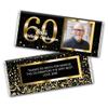 25ct Personalized 60th Birthday Candy Bar Wrappers with Photo DIY Party Favors (25 Wrappers) - Candy Not Included view 2