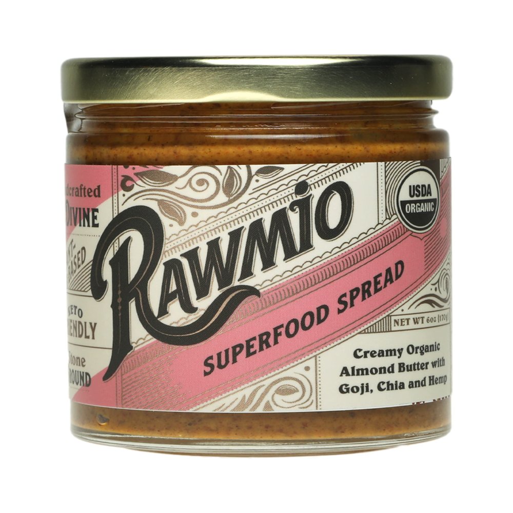 Rawmio Superfood Spread, 6 oz. Jar, 6 Serving per Jar - Raw, Organic, Vegan, Gluten-Free