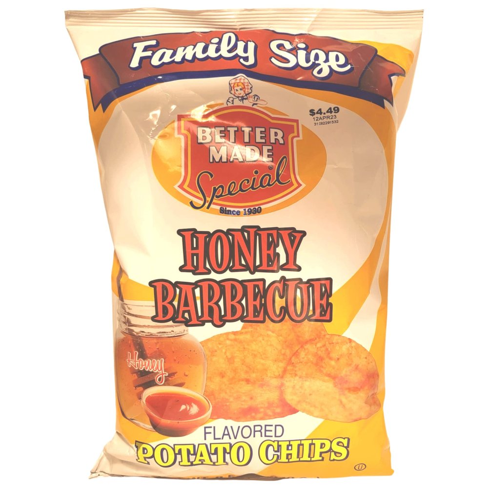 Better Made honey barecue flavored potato chips 8.5-ounce bag