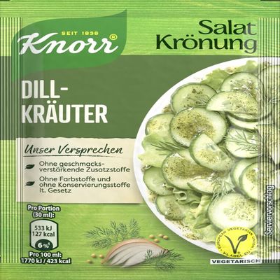 Knorr Salat Kroenung Dill-Kraeuter (Dill Herb) 5-Pack 45g (5 x 9g)