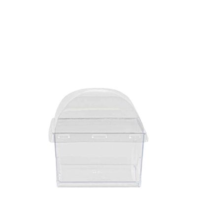 5oz Square Mini Clear Plastic Dessert Containers with Dome Lid - Square Disposable Parfait Box with Lids, Cake Box, Yogurt Container, Fruit Box, Snack Box, Ice Cream, Banana Pudding, Jello (70 PACK)