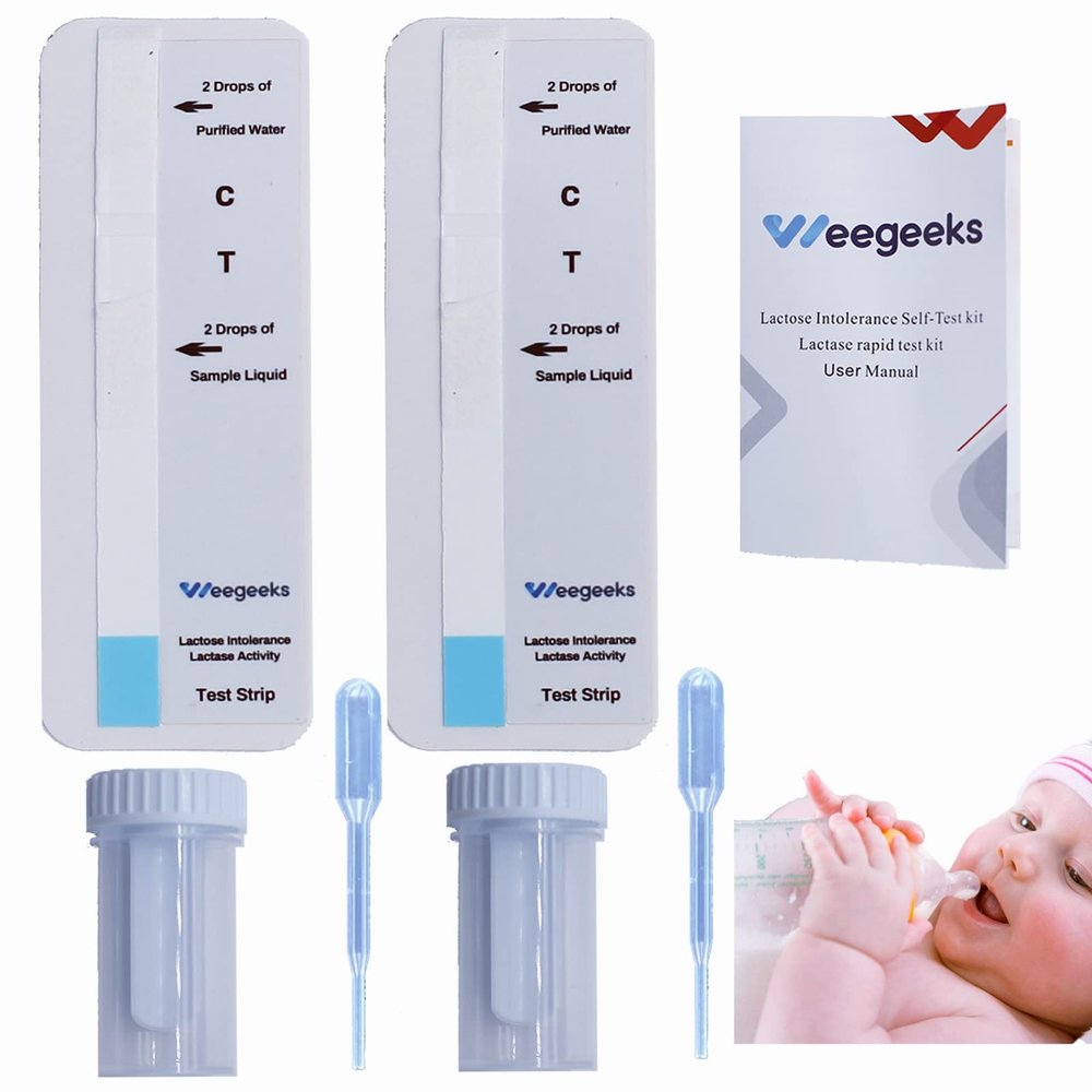 2Pcs Lactose Intolerance Test Strips at Home Lactase Activity Test Food Sensitivity Test