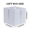 Elephant-package 8.7" Medium Birthday Gift Boxes with Lid and Ribbon, Square Gift Boxes - 4 Pcs (White), Bridal Showers, Weddings, Baby Showers, Party Favor Boxes view 2