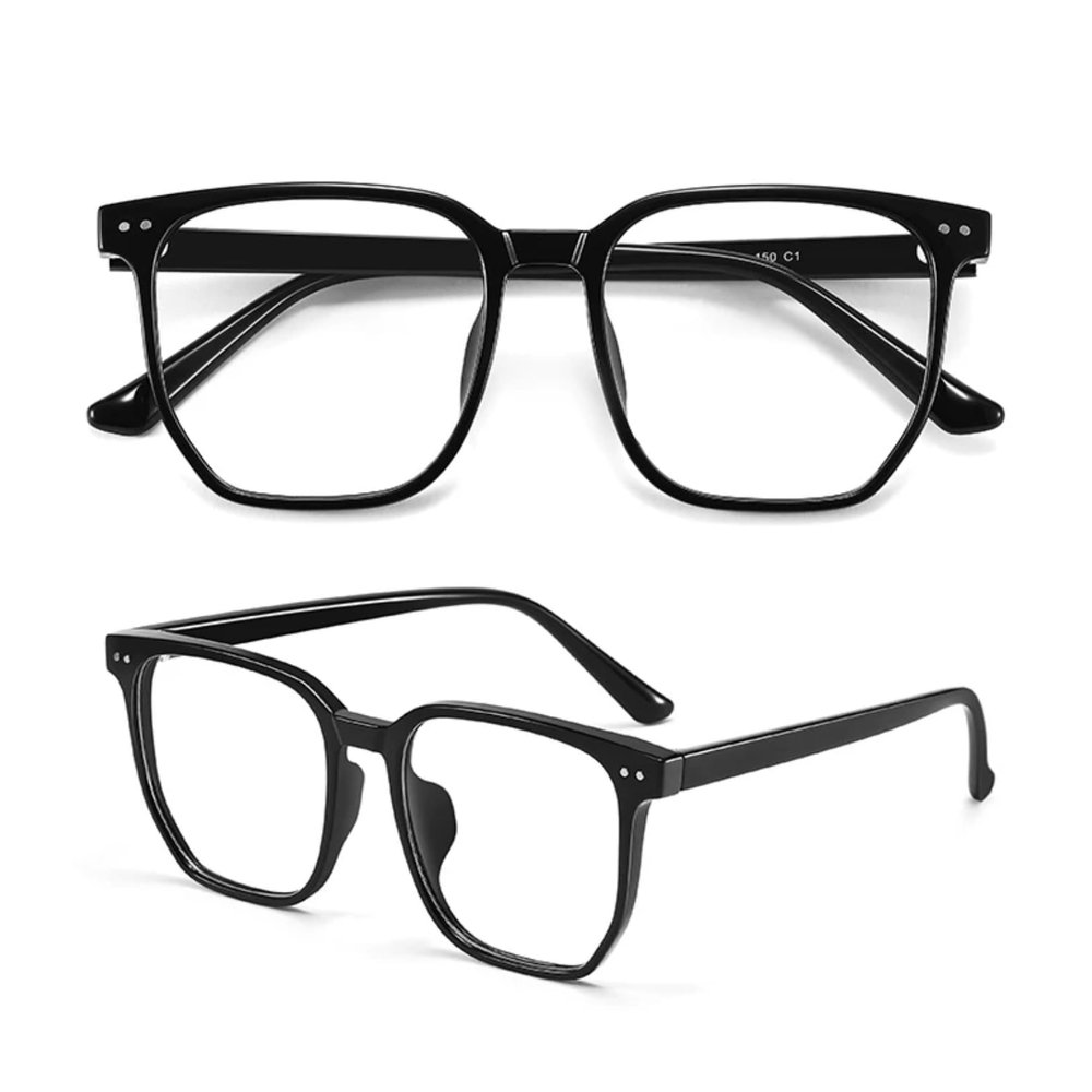 MAKIRO myopia glasses, anti-blue glasses female/male (black, -200, diopters)