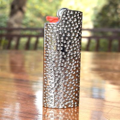 Lucklybestseller Lighter Case Cover Holder Sleeve Pouches Metal Vintage Dot Pattern Design for BIC Full Size Lighter J6