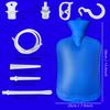 2 Quart Home Enema Bag Kit with Hose Tips and Water Flow Clamp - Colon Cleansing Enema Bag (Blue) view 2