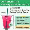 Aatriet 20 oz Clear Plastic Cups with Lids and STRAWS, Disposable Party Cups for To Go Iced Coffee Cold Drinks, Smoothie, Juice, Parfait, Frappuccino, Milkshake. No Leaking Fruit Cup, 25 Sets view 2