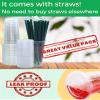 Aatriet 20 oz Clear Plastic Cups with Lids and STRAWS, Disposable Party Cups for To Go Iced Coffee Cold Drinks, Smoothie, Juice, Parfait, Frappuccino, Milkshake. No Leaking Fruit Cup, 25 Sets view 3