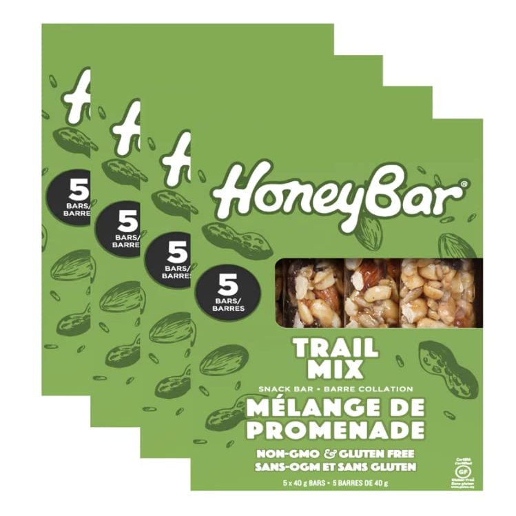 HoneyBar Snack Bar | Certified Gluten Free | Non-GMO | Vegetarian (Trail Mix, Pack of 20 Bars)