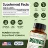 Moringa Capsules with 100% Pure Moringa Powder for Balanced Energy, Healthy Metabolism, Antioxidant & Immune Support. Nutrient-Dense Superfood Vitamins. Vegan. Non-GMO. Third Party Tested. 60 Capsules view 3