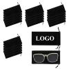 TopTie Custom 50 PCS Sunglasses Case Bags, Logo Printed Party Favors Microfiber Pouch Storage Drawstring Bag view 1