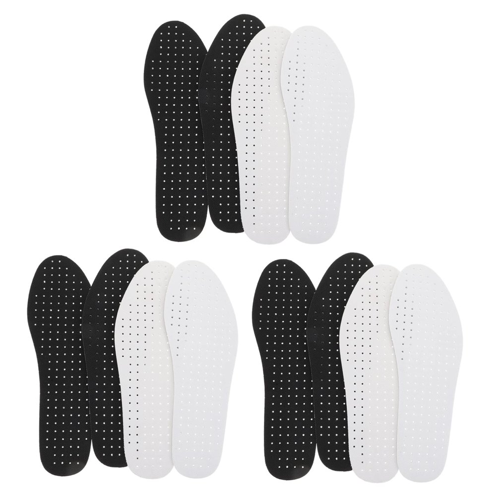 6 Pairs Breathable Insole Orthotic Insoles for Men Plantillas para De Mujer Shoes Inner Cushion Sports Shoe Cushion Eva White