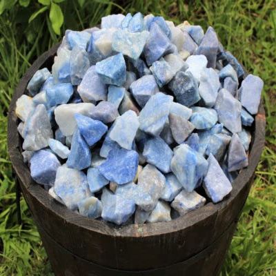 1/2 lb Bulk Lot Natural Blue Quartz Rough Crystal Gemstone Raw Tumbler Rock 8 oz