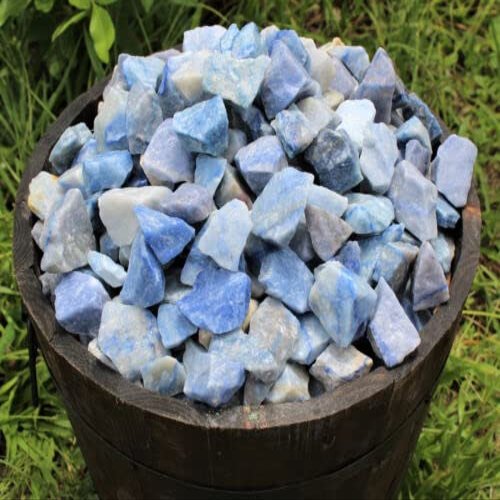 1/2 lb Bulk Lot Natural Blue Quartz Rough Crystal Gemstone Raw Tumbler Rock 8 oz