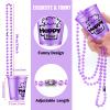 Col-Pary 24 Pieces Shot Glasses on Beaded Necklace Plastic Shot Necklace Cups Funny Shot Glass for Bachelorette Birthday Wedding Festival Parade Favor Party Supplies, (Multi Color-6 Styles) view 2